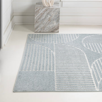 Nordby Geometric Arch Scandi Striped Area Rug